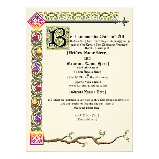 Medieval Scroll Wedding Invitation | Zazzle