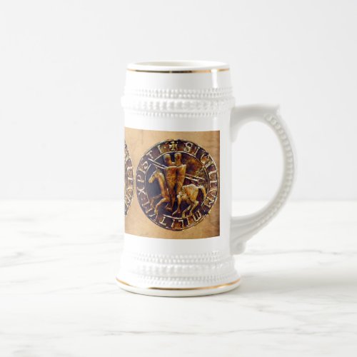 Medieval Seal of the Knights Templar Beer Stein