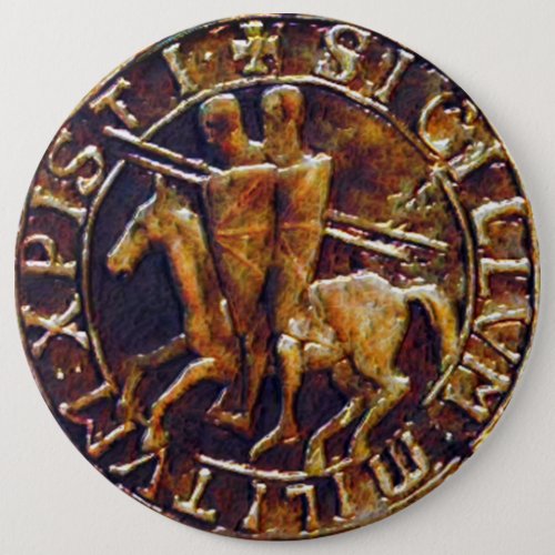 Medieval Seal of the Knights Templar Button