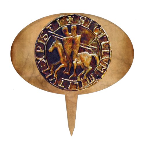 Medieval Seal of the Knights Templar Cake Topper