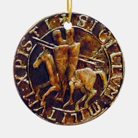Medieval Seal Of The Knights Templar Ceramic Ornament