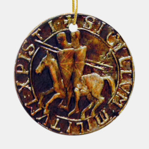Medieval Seal of the Knights Templar Ceramic Ornament