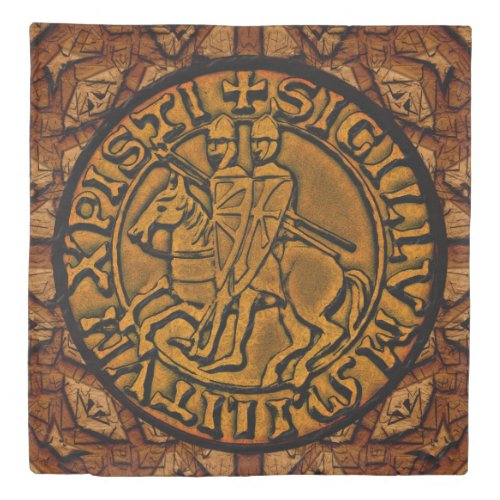 Medieval Seal of the Knights Templar Duvet Cover