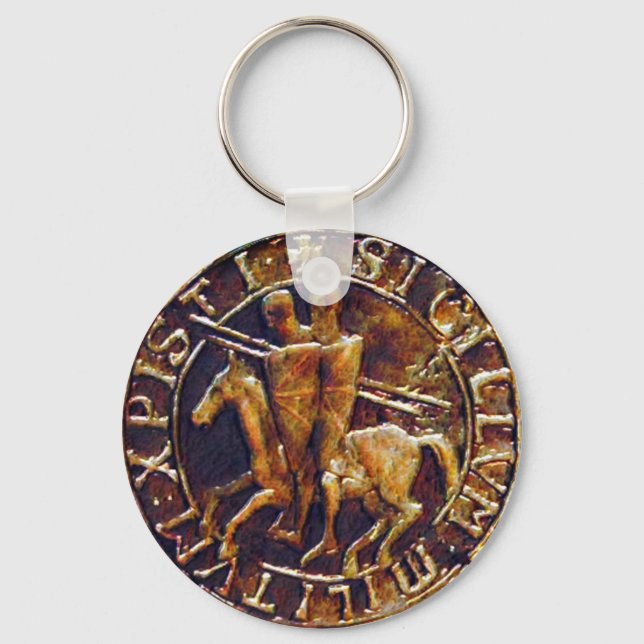 Medieval Seal of the Knights Templar Keychain (Front)