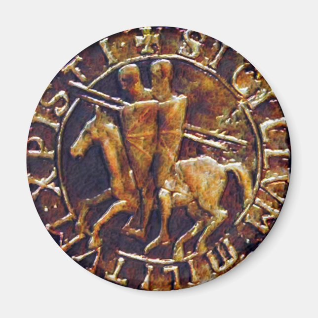 Medieval Seal of the Knights Templar Magnet (Front)