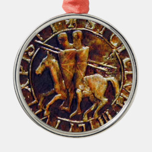 Medieval Seal of the Knights Templar Metal Ornament