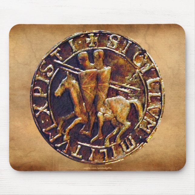 Medieval Seal of the Knights Templar Mouse Pad (Front)