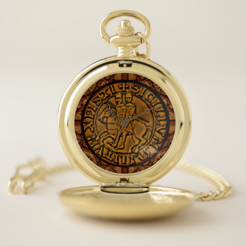 Medieval Seal of the Knights Templar Pocket Watch
