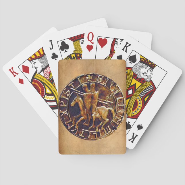 Medieval Seal of the Knights Templar Poker Cards (Back)
