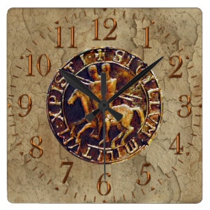 Masonic "Knights Templar" 10" Wall Clock Laser Crafted Gift" Wood 