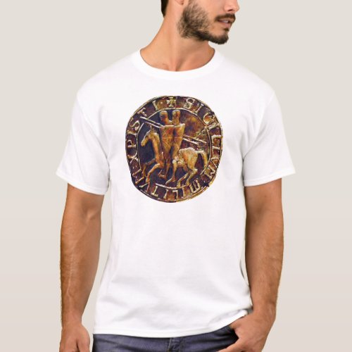 Medieval Seal of the Knights Templar T_Shirt