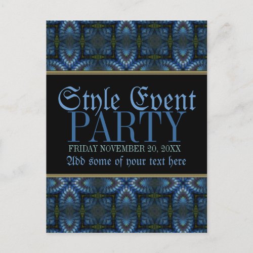 Medieval Shadows Pattern Party Invite Post Cards