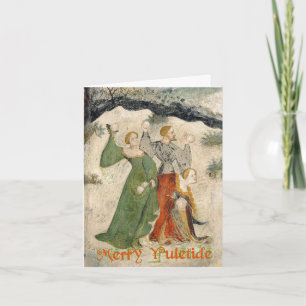 Medieval snowball game Yuletide Card