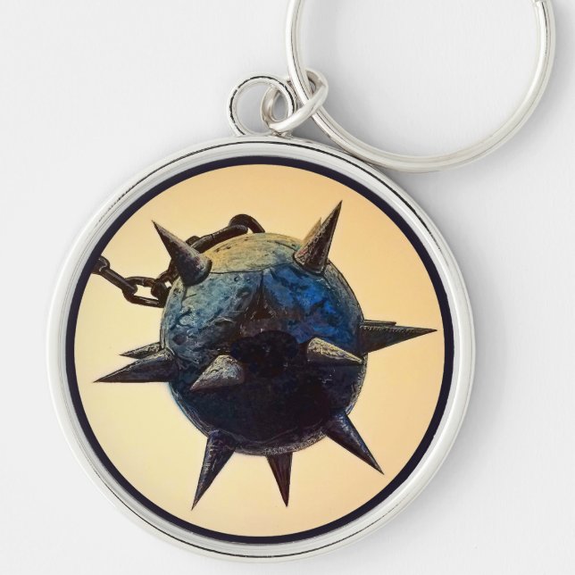 Medieval Spiked Ball and Chain Keychain (Front)