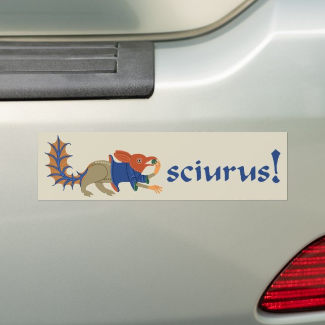 Medieval Squirrel-Thing Bumper Sticker (On Car)