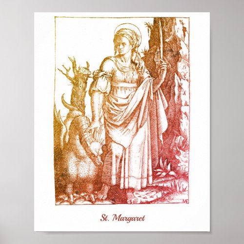 Medieval St Margaret Renaissance Catholic Saint  Poster
