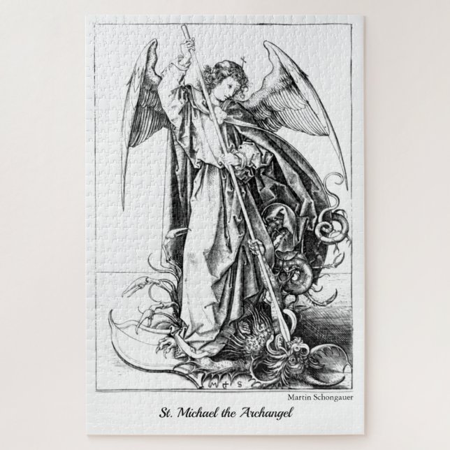 Medieval St. Michael the Archangel Classic Art Jigsaw Puzzle (Vertical)