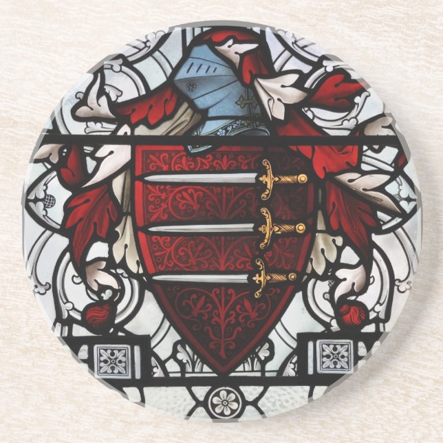 Medieval Stained Glass Panel Coaster (Front)