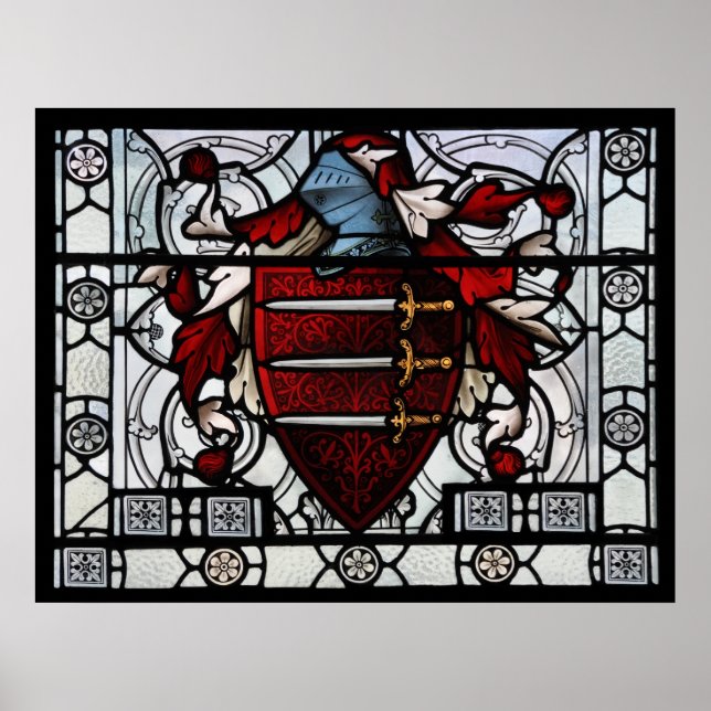 Medieval Stained Glass Panel Poster (Front)