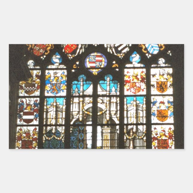Medieval stained glass window, Holland Rectangular Sticker (Front)