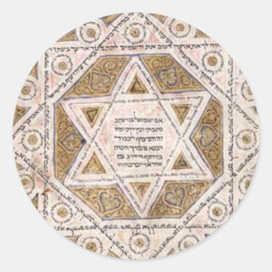 Medieval Star of David Classic Round Sticker