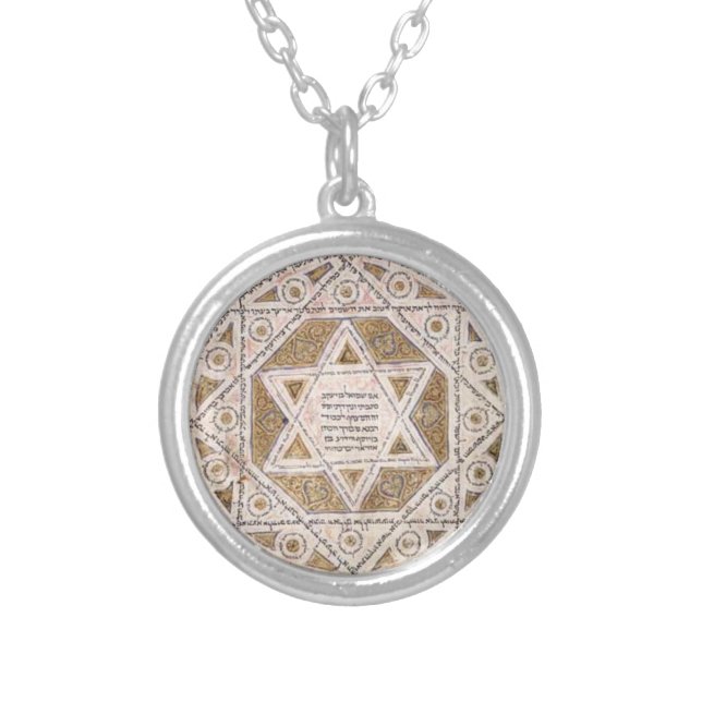 Medieval Star of David Silver Plated Necklace (Front)