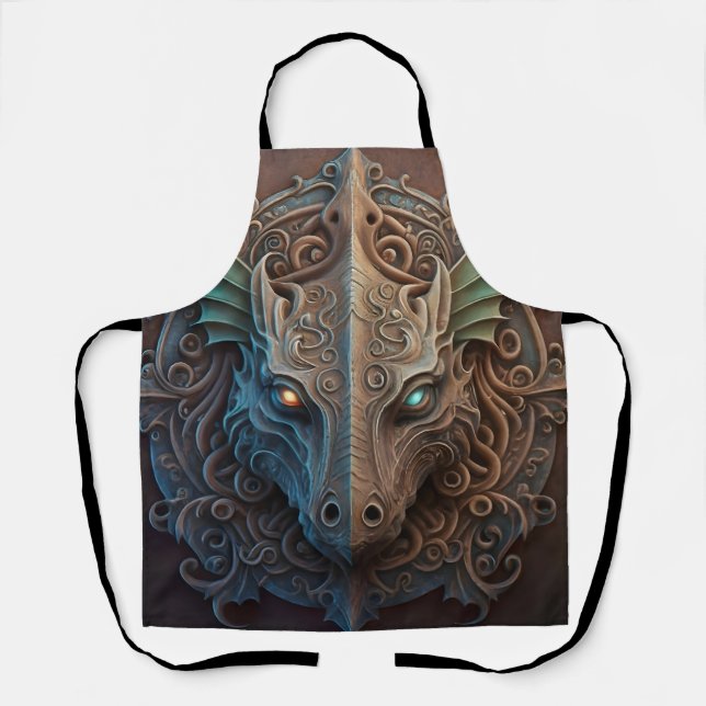 Medieval Stone Gargoyle Dragon Carving Apron (Front)