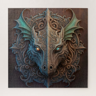 Medieval Stone Gargoyle Dragon Carving Jigsaw Puzzle
