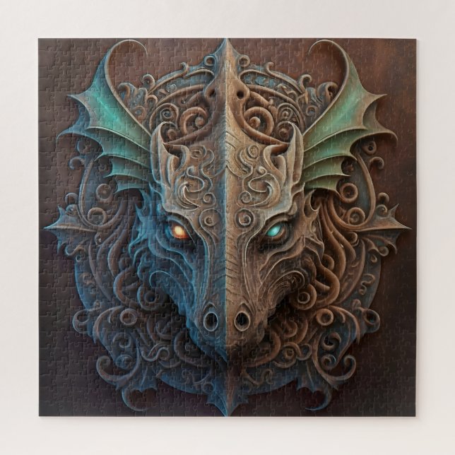 Medieval Stone Gargoyle Dragon Carving Jigsaw Puzzle (Vertical)
