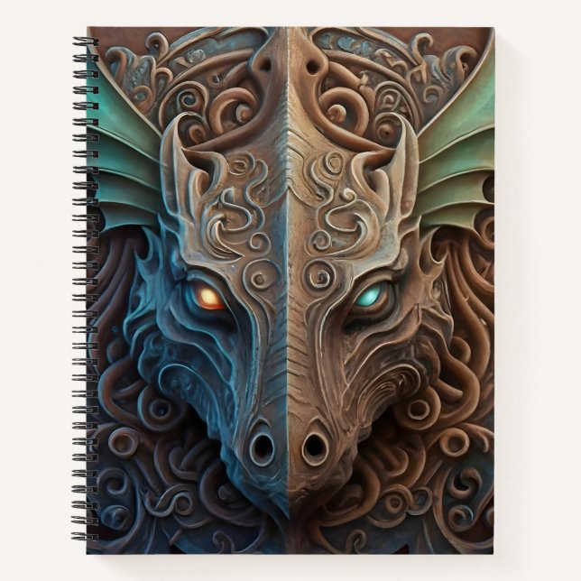 Medieval Stone Gargoyle Dragon Carving Notebook (Front)
