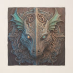 Medieval Stone Gargoyle Dragon Carving Scarf<br><div class="desc">An ornate stone shield crest featuring a mythical gargoyle creature with dragon-like features. Perfect for fans of medieval and gothic fantasy art.</div>
