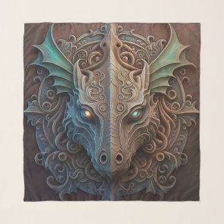 Medieval Stone Gargoyle Dragon Carving Scarf