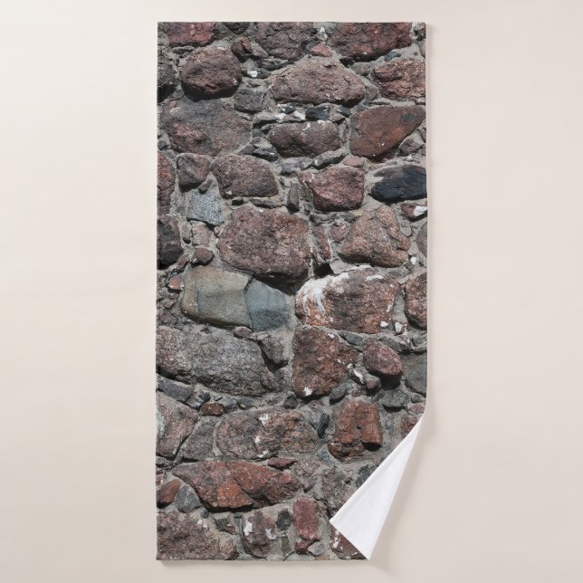 Medieval stone wall texture backgroundabstract, an bath towel (Bath Towel)