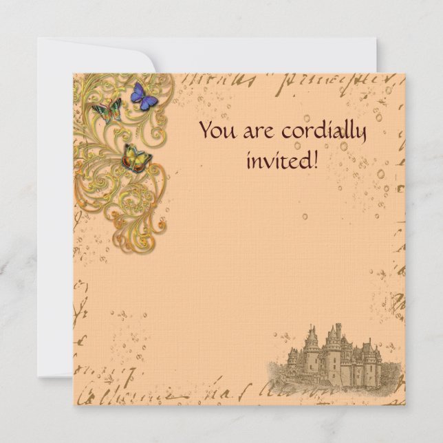 Medieval Storybook Castle Royal Invitation Card (Front)