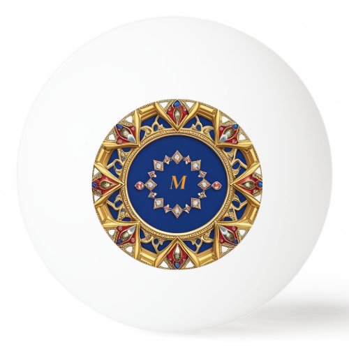 Medieval Style Artistic Golden Ornament Ping Pong Ball