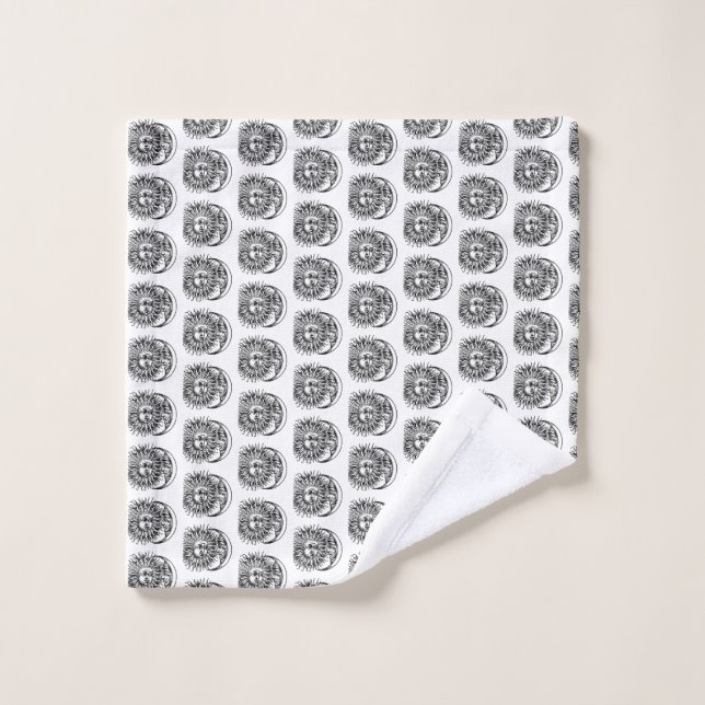 Medieval sun and moon bath towel set (Wash Cloth)