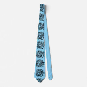 Medieval Sun and Moon Fine Art Neck Tie