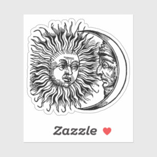 Medieval sun and moon sticker