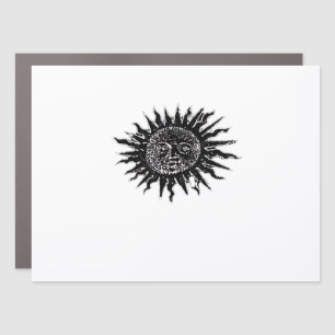 Medieval Sun Engraving - Whimsigoth Aesthetic - Wh Car Magnet