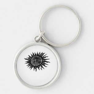 Medieval Sun Engraving - Whimsigoth Aesthetic - Wh Keychain