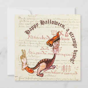 Medieval Surrealistic Halloween  Holiday Card