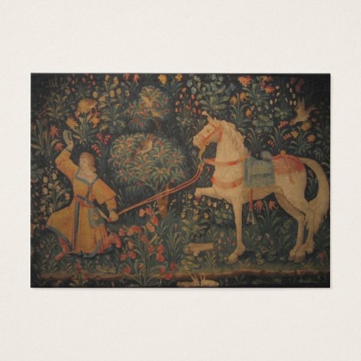 Customizable Medieval tapestry - in the forest business cards