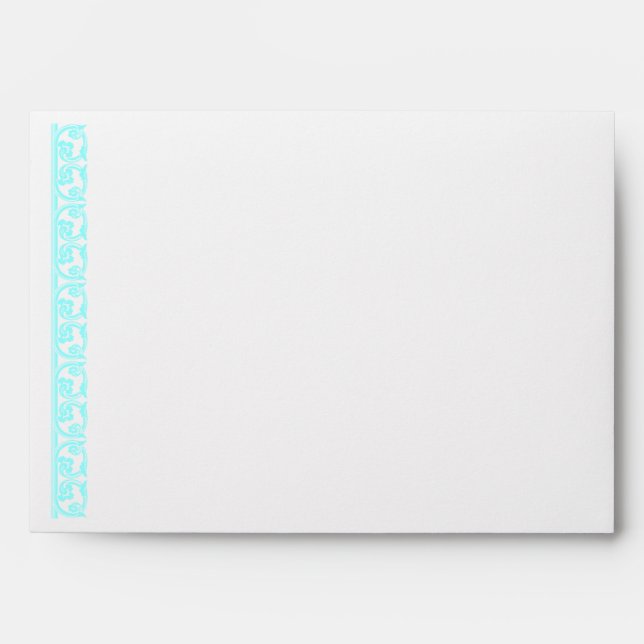 Medieval Teal Border Envelope Template (Front)