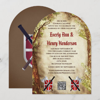 Medieval Terracotta Enchanted Forest Wedding Invitation