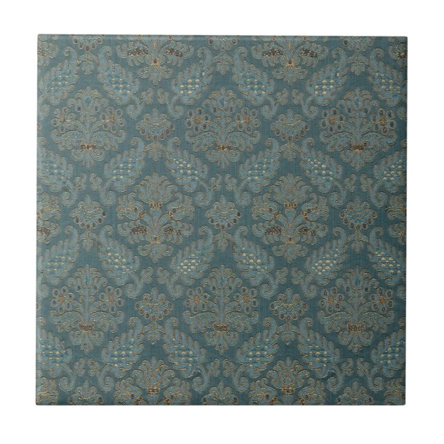 medieval textile pattern texture tapestry backgrou ceramic tile (Front)