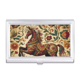 Medieval The Enchanted Steed in Bloom  Business Card Case