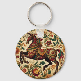 Medieval The Enchanted Steed in Bloom  Keychain