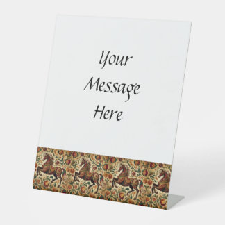 Medieval The Enchanted Steed in Bloom Pedestal Sign