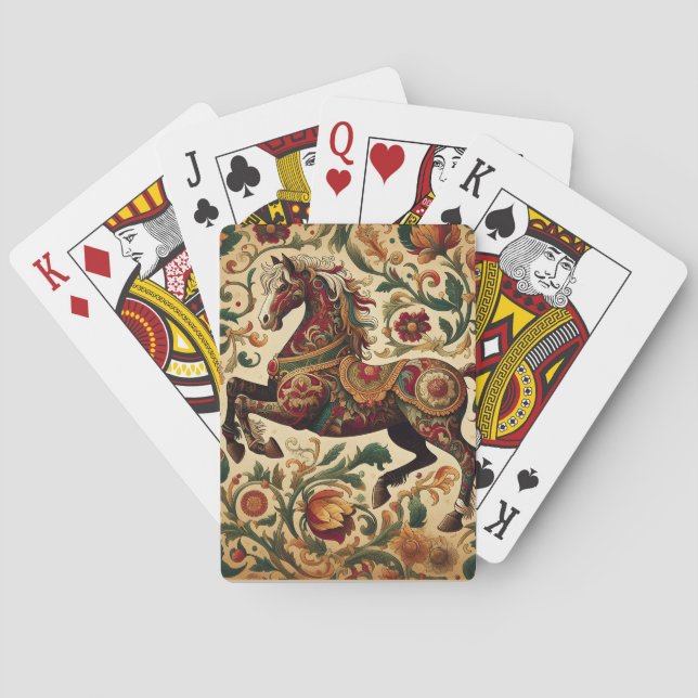 Medieval The Enchanted Steed in Bloom  Poker Cards (Back)