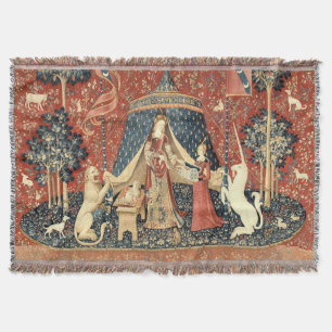 Medieval The Lady And The Unicorn (1484 - 1500) Throw Blanket